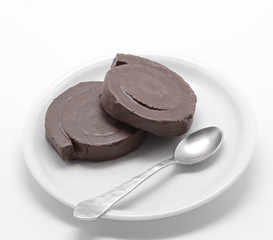 Biscuits of chocolate isolated on white background