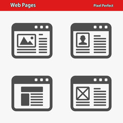 Web Pages Icons. Professional, pixel perfect icons optimized for both large and small resolutions. EPS 8 format.