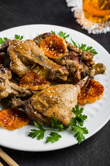 Roasted duck baked in mandarins
