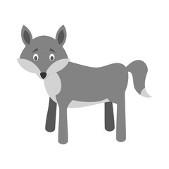 Cute cartoon wolf vector illustration