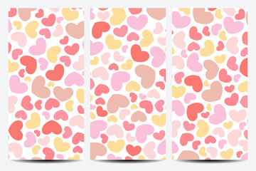 Set of vector flyers. Background with hearts . Flyer, web, banner, card, vip, certificate, gift, voucher. Modern business stylish design
