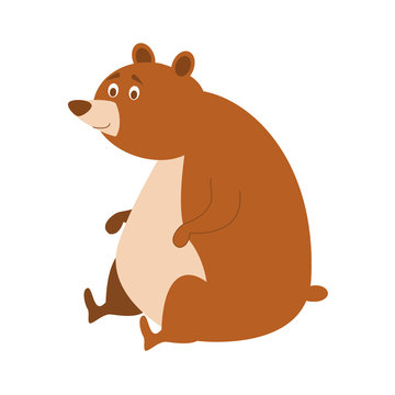 Cute cartoon bear vector illustration