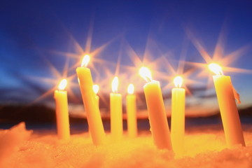 winter candle christmas