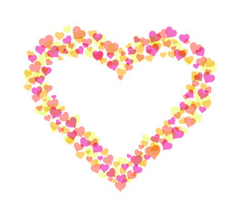 Heart - love symbol. Consist of many small hearts. Vector illustraion.
