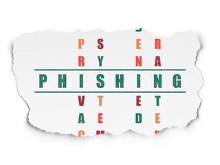 Privacy concept: Phishing in Crossword Puzzle