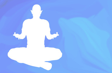 Sukhasana Pose Over Dolphin Background