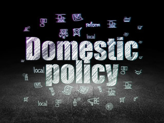 Obraz premium Political concept: Domestic Policy in grunge dark room
