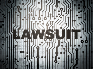 Law concept: circuit board with Lawsuit