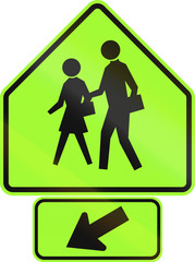 United States MUTCD road warning sign assembly