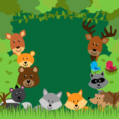 Forest Animals Vector Background
