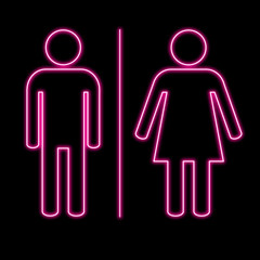 neon bulb man and woman symbol illustration