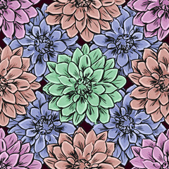 Hand draw seamless floral pattern. 