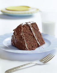 Close-up of slice of cake in plate