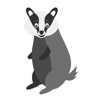 Cute Cartoon Badger Vector Illustration