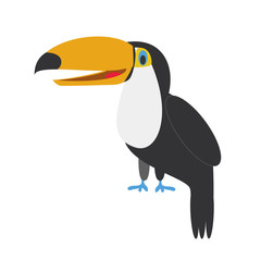 Cute cartoon toucan vector illustration © asantosg