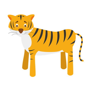 Cute cartoon tiger vector illustration