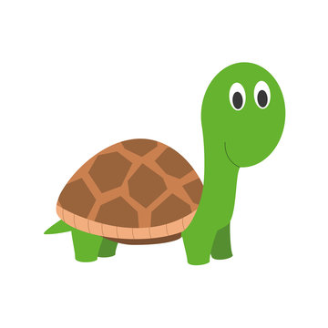 Cute cartoon turtle vector illustration