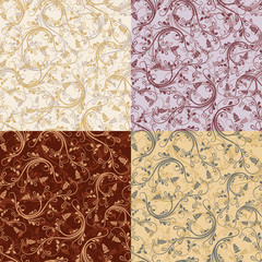 Vintage floral seamless pattern. Vector. Seamless texture with flowers. Endless floral pattern.