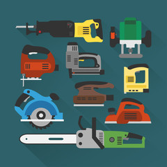  Builders tools modern flat background