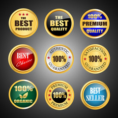 Golden top quality badges