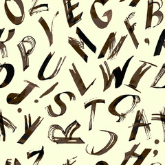 Vector alphabet pattern. Hand drawn letters.font.