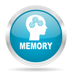 memory blue glossy metallic circle modern web icon on white background