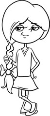cute girl for coloring book