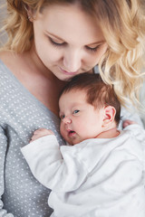 Mother with her newborn baby