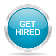 get higreen blue glossy metallic circle modern web icon on white background