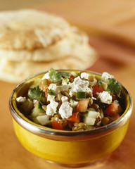 Vegetarian food on table