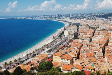 Fototapeta na wymiar Panoramic view of Cote d'Azur near the town of Nice, France