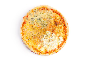 Pizza with four cheeses - Top view