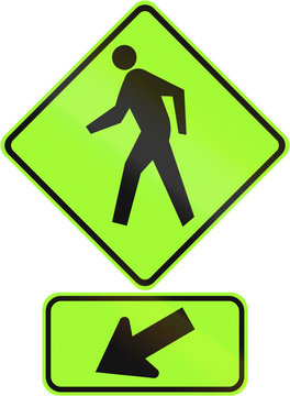 United States MUTCD road warning sign assembly