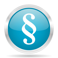 paragraph blue glossy metallic circle modern web icon on white background