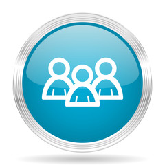 forum blue glossy metallic circle modern web icon on white background
