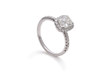 Gorgeous Radiant Cut Diamond Ring with Halo Diamonds