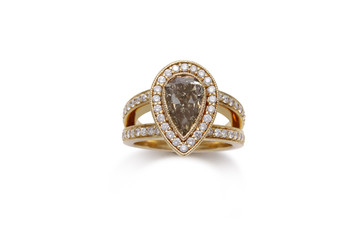 Gorgeous Teardrop Diamond Ring with Open Shank