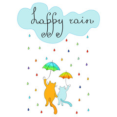 Walking cats and happy rain