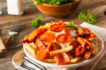 Homemade Pepperoni and Cheese PIzza French Fries