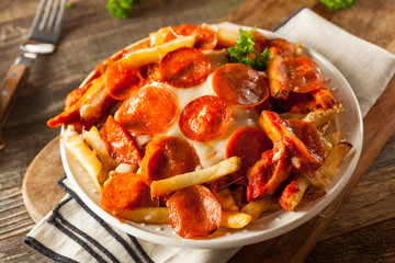 Homemade Pepperoni and Cheese PIzza French Fries