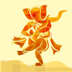 Ganesha, Hindu god dancing. - 102460972