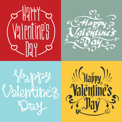 Happy Valentines Day greeting cards vector illustration