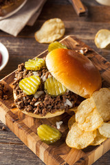 Homemade Loose Meat Tavern Sandwich