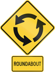 United States MUTCD road warning sign assembly