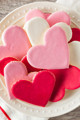 Obraz na płótnie Canvas Heart Shaped Valentine's Day Sugar Cookies
