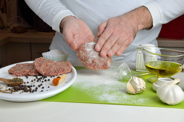 Chef Making Burgers