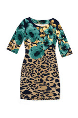 leopard  dress isolated on white