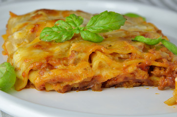 Close Up of Lasagne