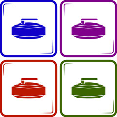 Stone for curling sport icon