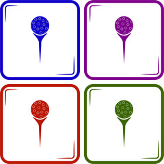 Golf ball on tee sport icon